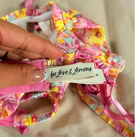 FOR LOVE & LEMONS Victorias Secret PASTEL PUNCH BRALETTE BRA Small DD Ruffle - Picture 3 of 3